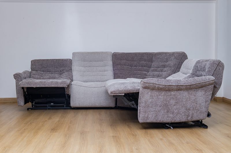 piero fabric sectional recliner sofa + ottoman