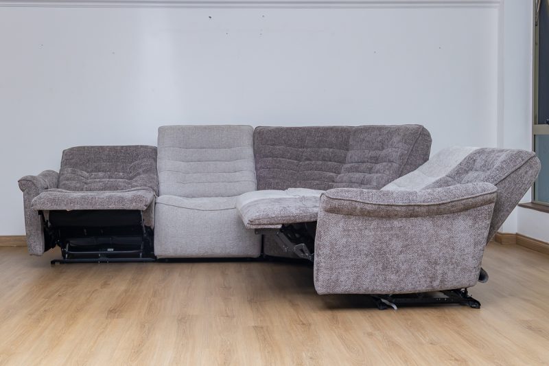 piero fabric sectional recliner sofa + ottoman