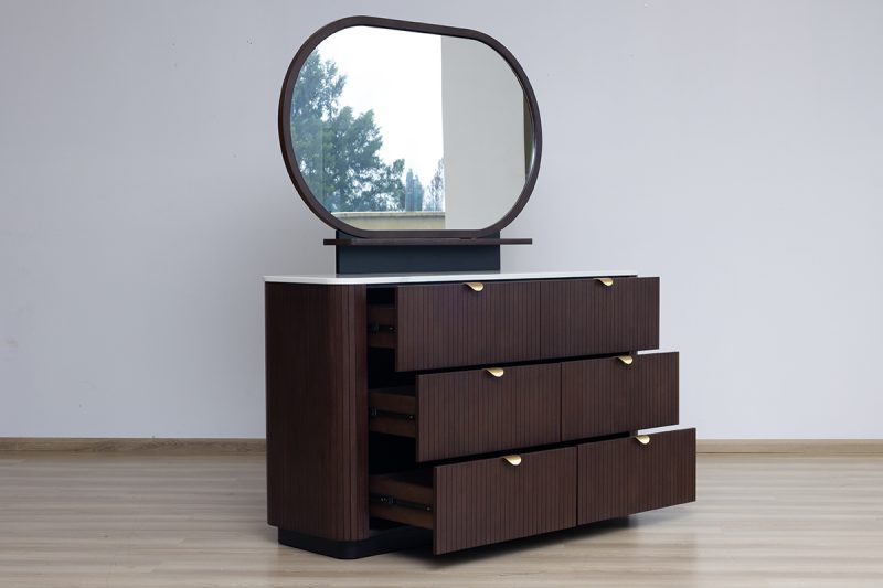 tossa king package – king bed + 2 nightstands + dresser mirror