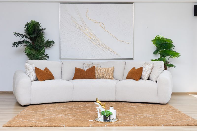cisco fabric corner sofa + ottoman