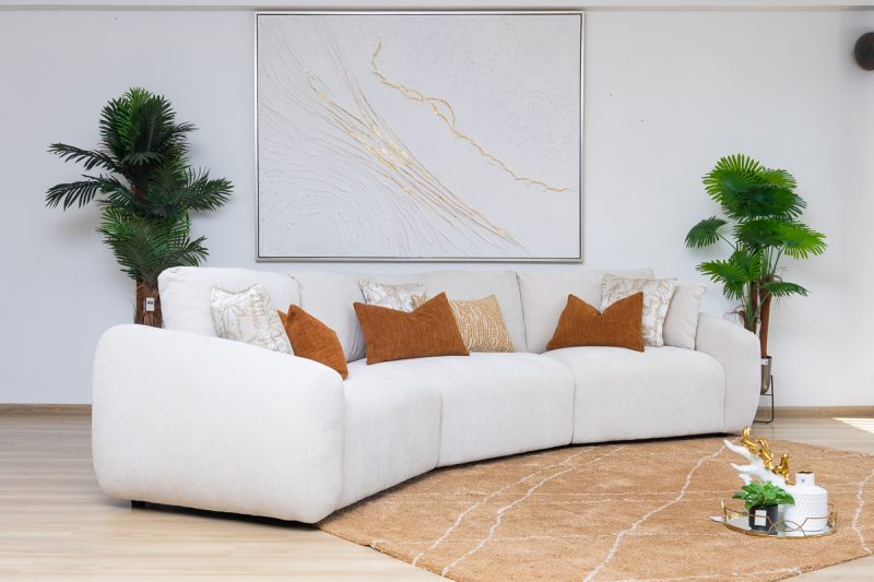 cisco fabric corner sofa + 1 accent chair + ottoman