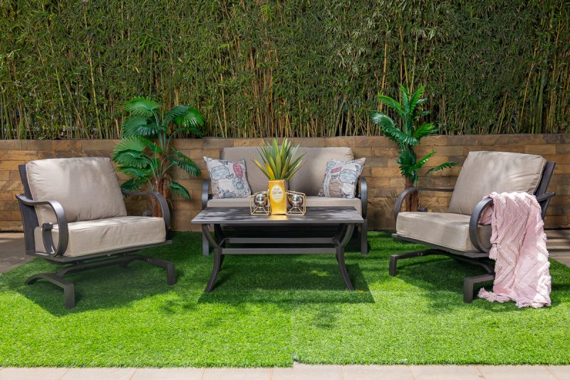 ellis 5 seater outdoor sofa (3+1+1)+ coffee table