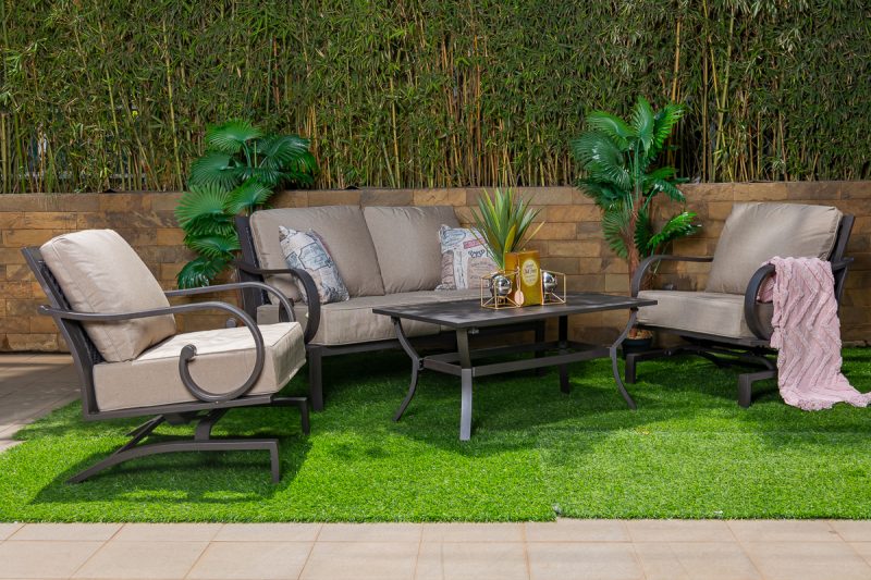 ellis 5 seater outdoor sofa (3+1+1)+ coffee table