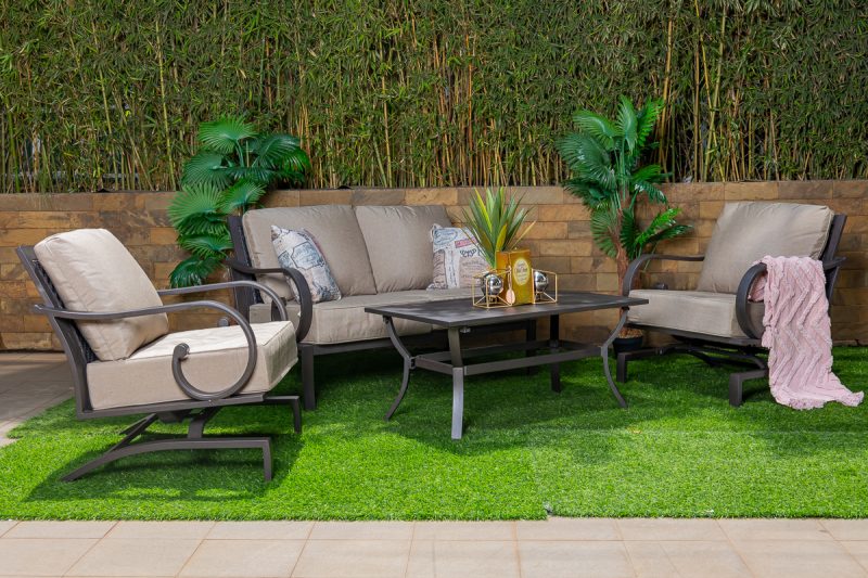 ellis 5 seater outdoor sofa (3+1+1)+ coffee table