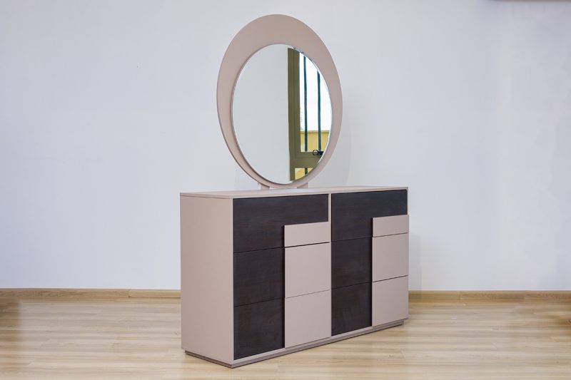 sarina king package - king bed + 2 nightstands + dresser mirror + chest of drawers