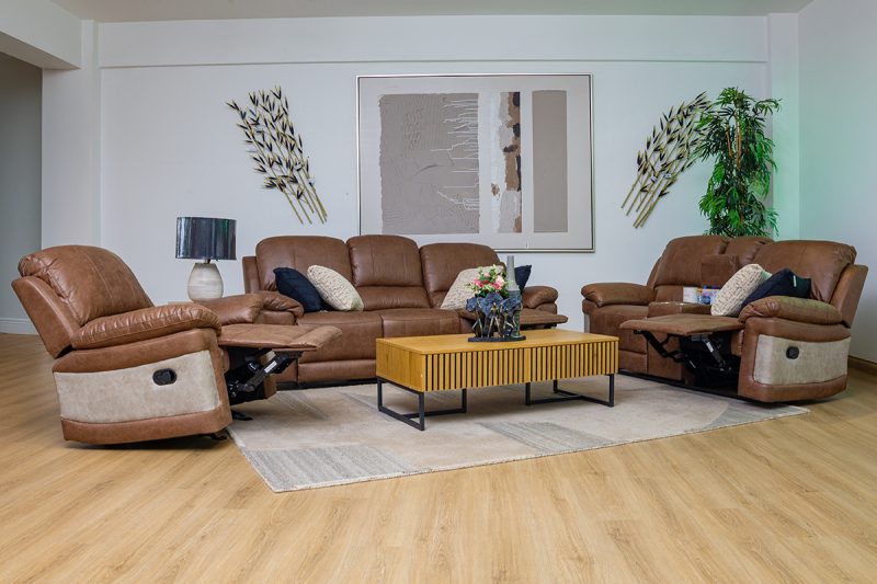 clark 7 seater fabric recliner sofa (3+2+1+1)