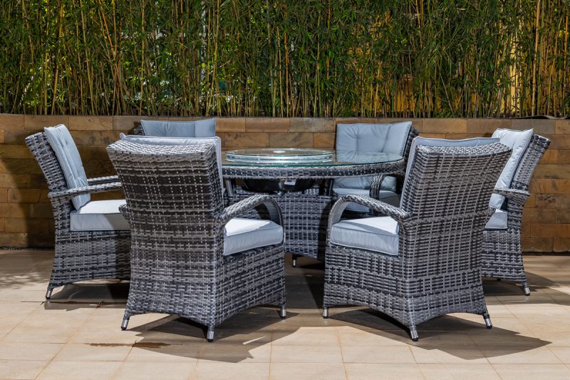 plamu outdoor dining table + 6 emily chairs