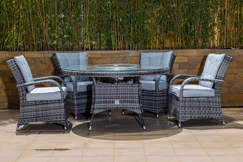 plamu outdoor dining table + 6 emily chairs