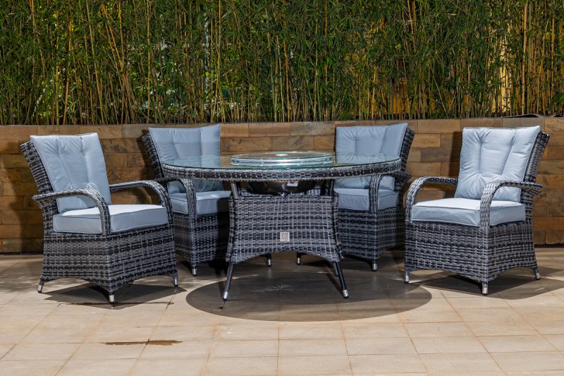 plamu outdoor dining table + 6 emily chairs