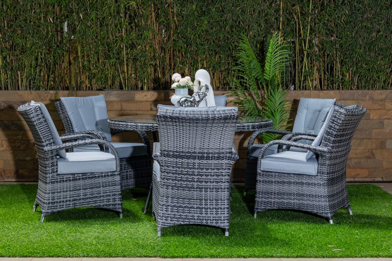 plamu outdoor dining table + 6 emily chairs