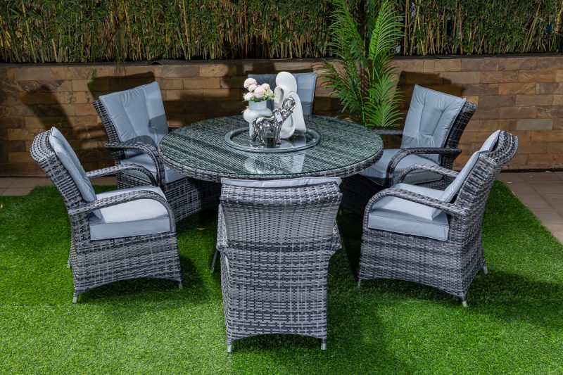 plamu outdoor dining table + 6 emily chairs