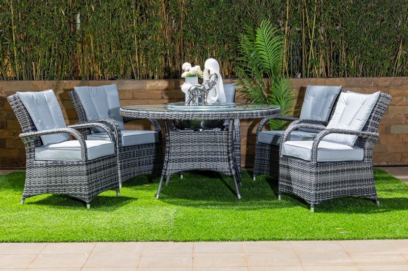 plamu outdoor dining table + 6 emily chairs