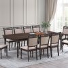 romania dining table + 8 chairs