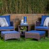 kelly single seater outdoor sofa + coffee table + 2 ottomans