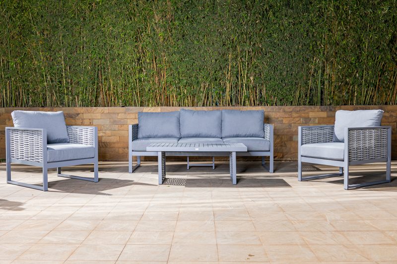mayfair 5 seater outdoor sofa (3+1+1) + coffee table