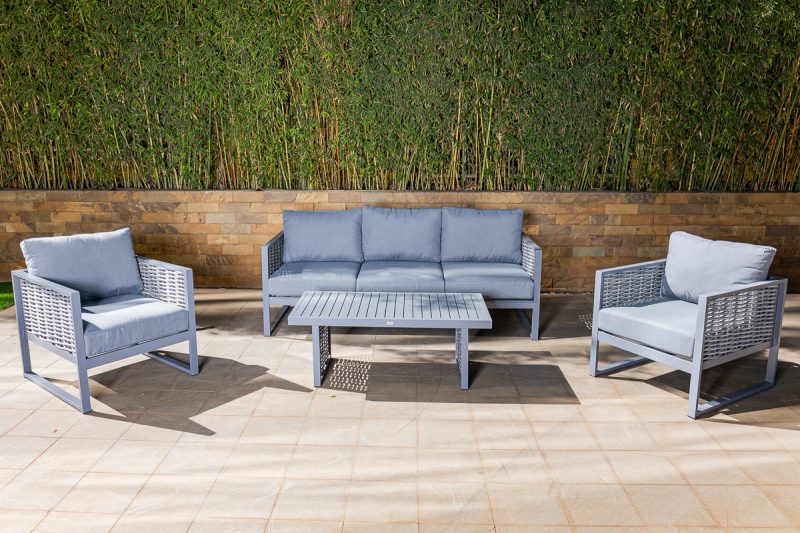 mayfair 5 seater outdoor sofa (3+1+1) + coffee table