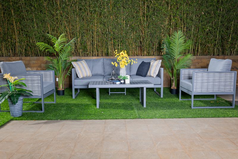 mayfair 5 seater outdoor sofa (3+1+1) + coffee table