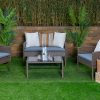 marco 5 seater outdoor sofa (3+1+1) + coffee table