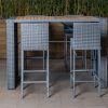 paris 4 seater outdoor bar table + 4 coral chairs