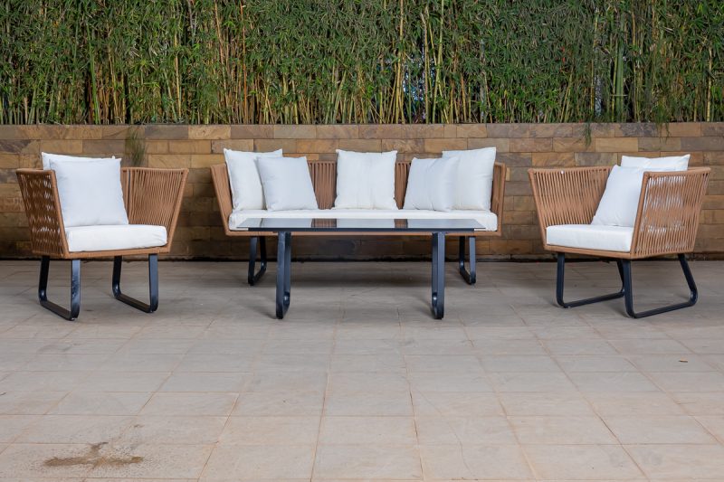 PEBBLE 5 Seater Outdoor Sofa (3+1+1) + Coffee Table 20 pebble 5 seater outdoor sofa (3+1+1) + coffee table