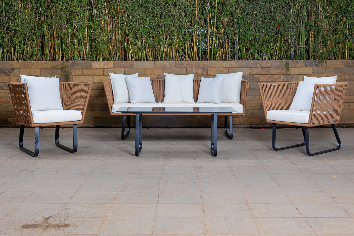 PEBBLE 5 Seater Outdoor Sofa (3+1+1) + Coffee Table 3 pebble 5 seater outdoor sofa (3+1+1) + coffee table