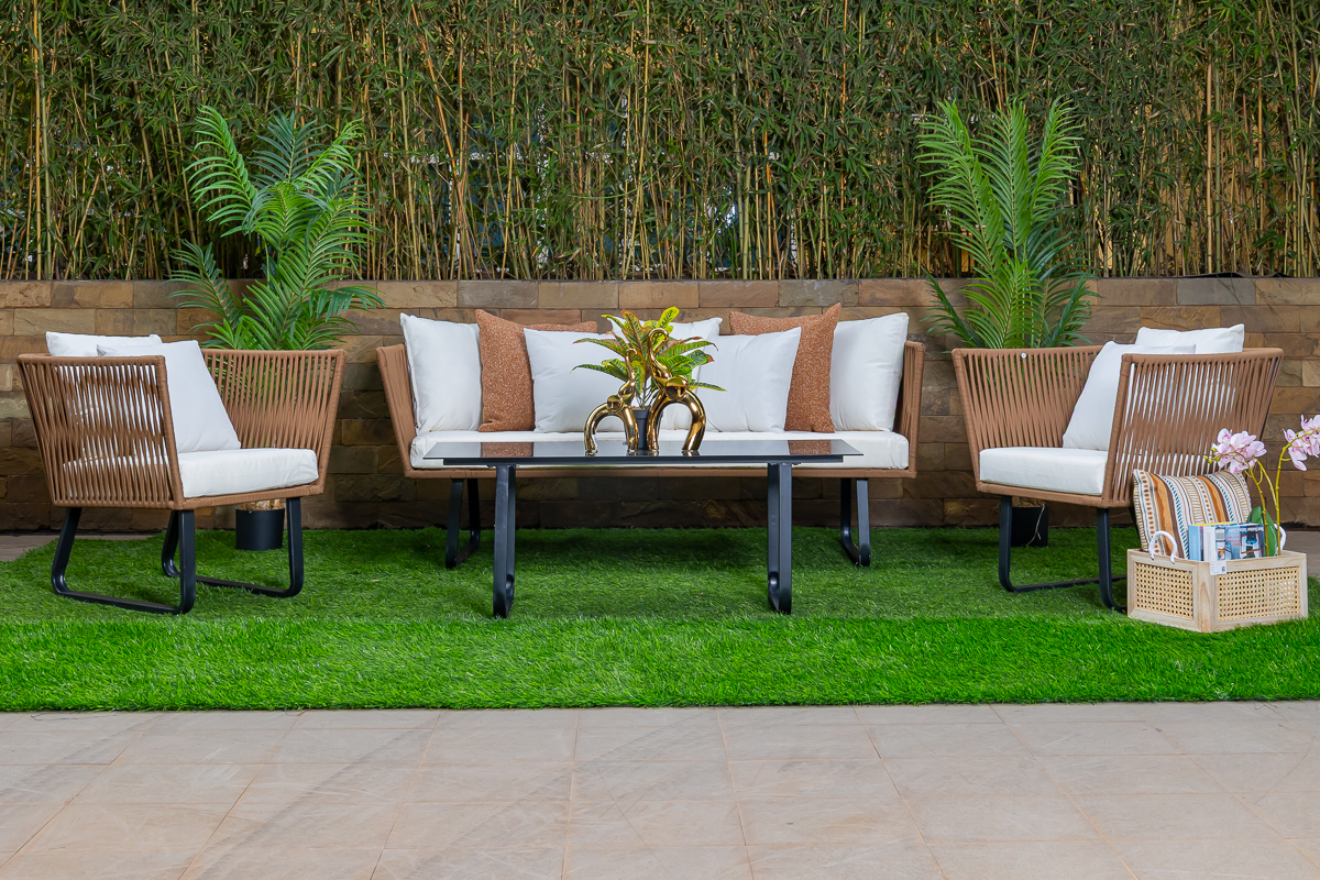 PEBBLE 5 Seater Outdoor Sofa (3+1+1) + Coffee Table 2 pebble 5 seater outdoor sofa (3+1+1) + coffee table