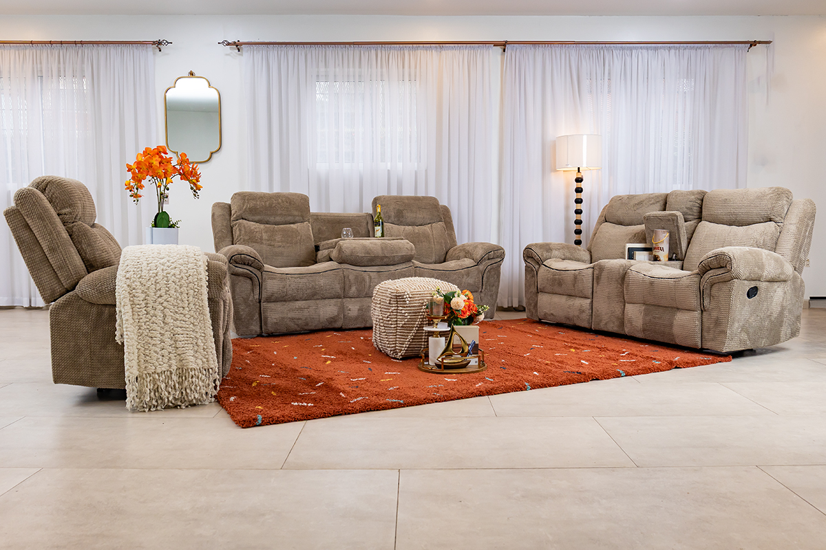 CANNES 7 Seater Fabric Recliner Sofa (3+2+1+1) 1 cannes 7 seater fabric recliner sofa (3+2+1+1)