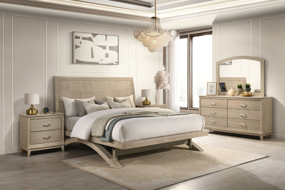 BOURVADIA KING PACKAGE -King Bed + 2 Nightstands + Dresser Mirror 1 BOURVADIA KING PACKAGE -King Bed + 2 Nightstands + Dresser Mirror