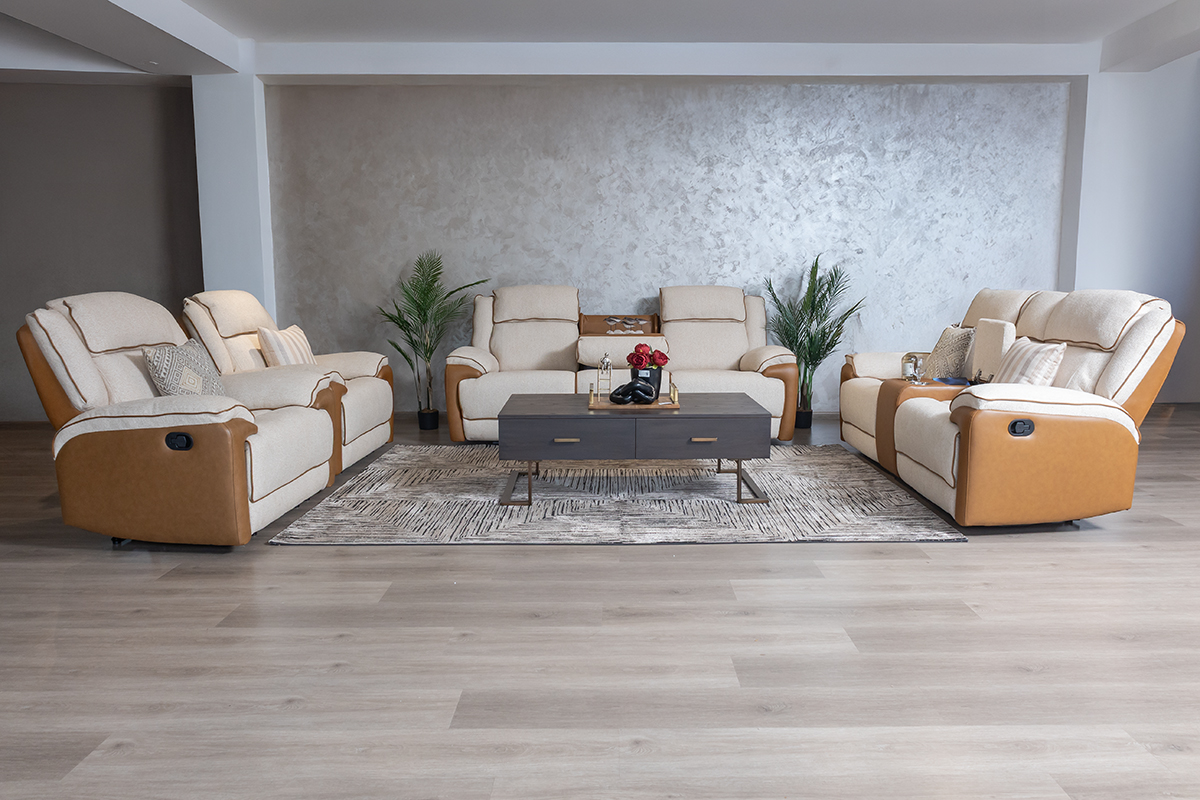 GLENMORE 7 Seater Fabric Recliner Sofa (3+2+1+1) 1 GLENMORE 7 Seater Fabric Recliner Sofa (3+2+1+1)