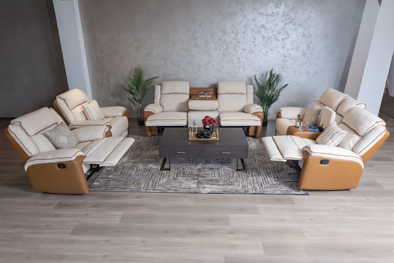 GLENMORE 7 Seater Fabric Recliner Sofa (3+2+1+1) 33 0O2A0063