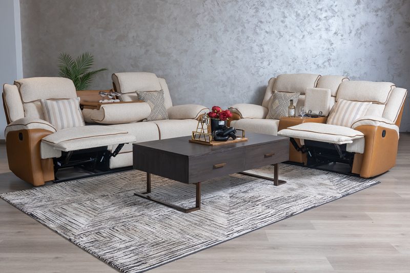 GLENMORE 7 Seater Fabric Recliner Sofa (3+2+1+1) 35 0O2A0078