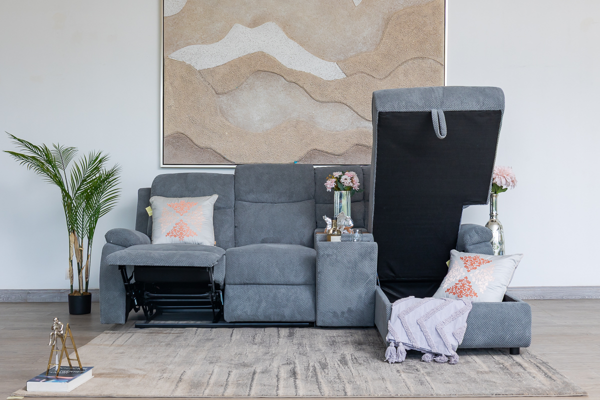 QUERA Fabric Recliner Corner Sofa 5 QUERA Fabric Recliner Corner Sofa - Image 5