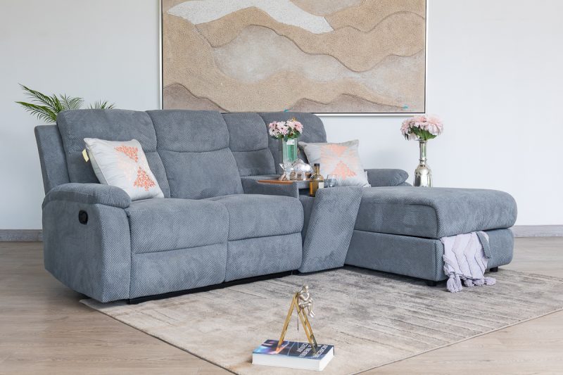 QUERA Fabric Recliner Corner Sofa