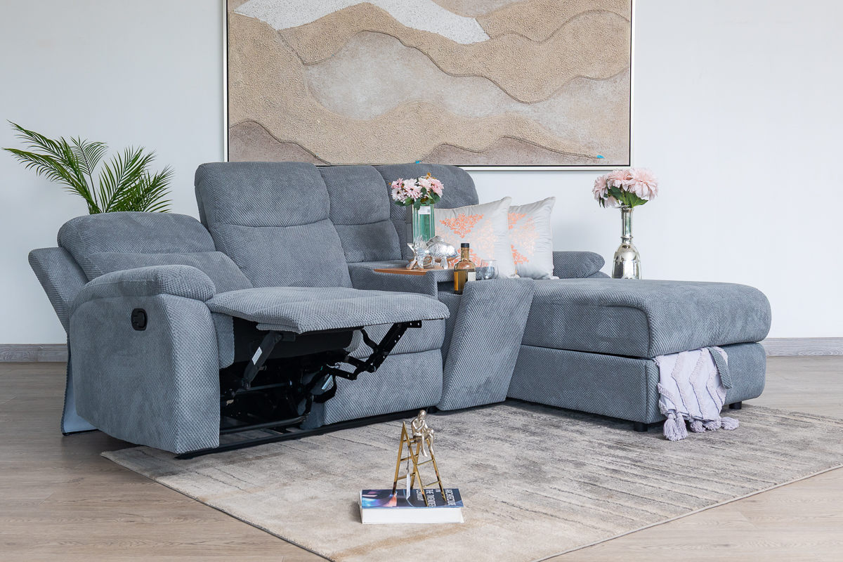 QUERA Fabric Recliner Corner Sofa 3 QUERA Fabric Recliner Corner Sofa - Image 3