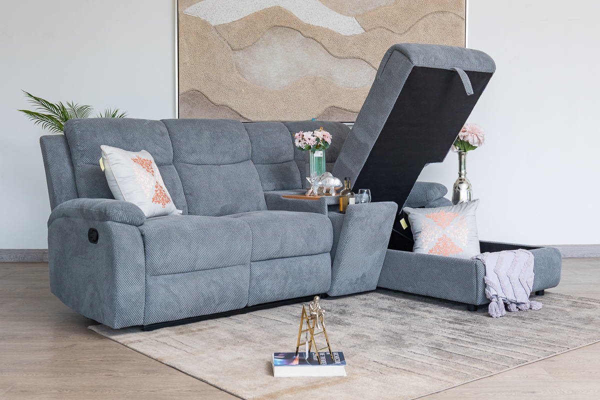 QUERA Fabric Recliner Corner Sofa 2 QUERA Fabric Recliner Corner Sofa - Image 2