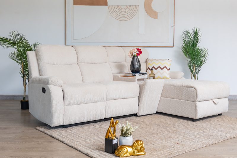 QUERA Fabric Recliner Corner Sofa