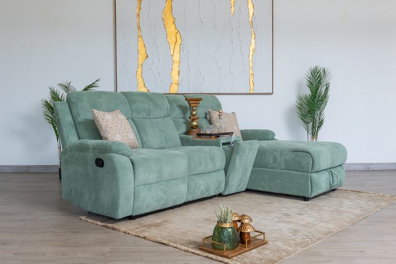 QUERA Fabric Recliner Corner Sofa