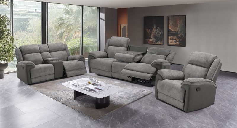 GLENMORE 7 Seater Fabric Recliner Sofa (3+2+1+1)