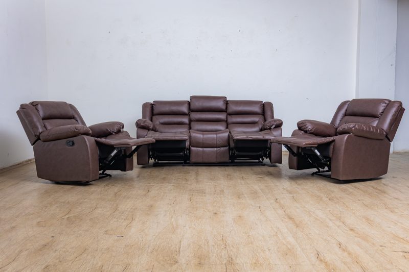 NEBRASKA 5 Seater Fabric Recliner Sofa (3+1+1) 21 0O2A9596