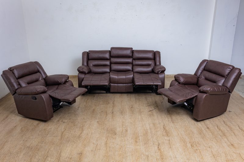 NEBRASKA 5 Seater Fabric Recliner Sofa (3+1+1) 22 0O2A9597