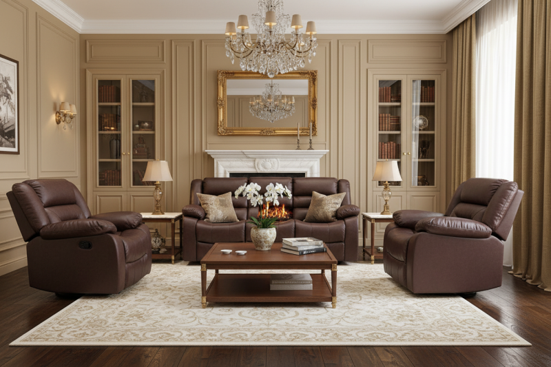 NEBRASKA 5 Seater Fabric Recliner Sofa (3+1+1)