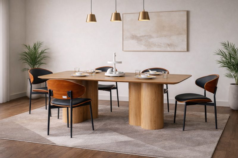 ALDEN Dining Table + 6 AMBER Chairs